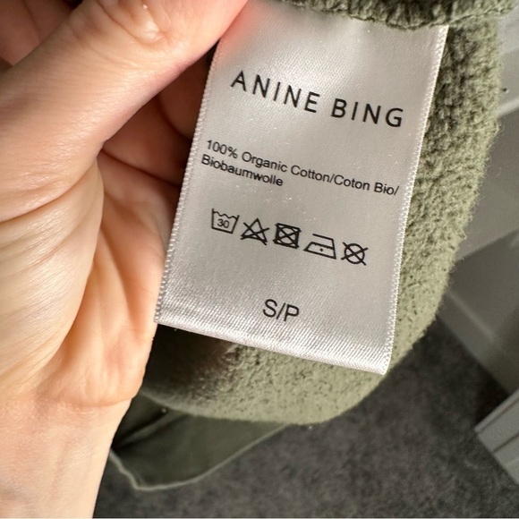 ANINE BING Cody Vintage Logo Sweatshirt Green SZ S - Picture 7 of 8